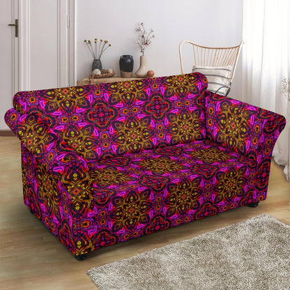 kaleidoscope Abstract Print Design Loveseat Slipcover-JTAMIGO.COM