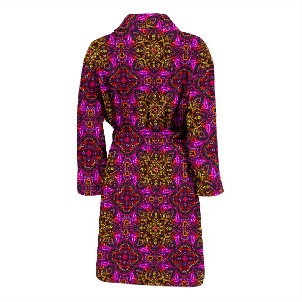 kaleidoscope Abstract Print Design Men Bath Robe-JTAMIGO.COM