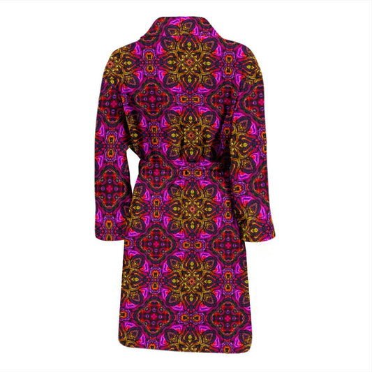 kaleidoscope Abstract Print Design Men Bath Robe-JTAMIGO.COM