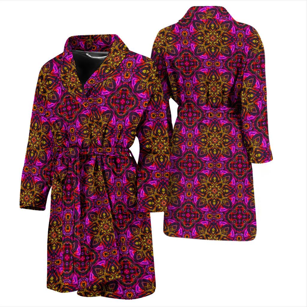 kaleidoscope Abstract Print Design Men Bath Robe-JTAMIGO.COM
