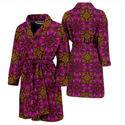 kaleidoscope Abstract Print Design Men Bath Robe-JTAMIGO.COM