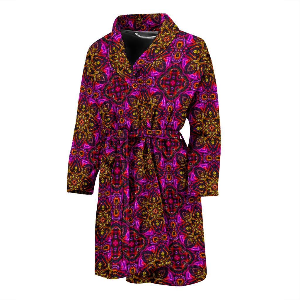 kaleidoscope Abstract Print Design Men Bath Robe-JTAMIGO.COM