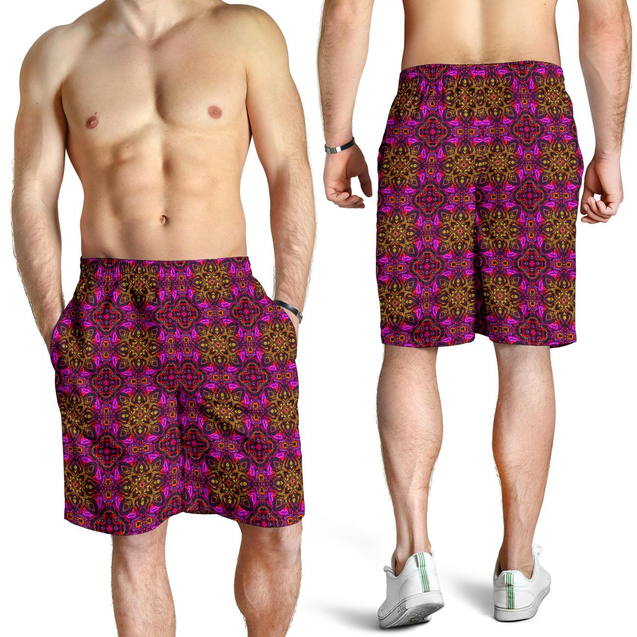 kaleidoscope Abstract Print Design Mens Shorts-JTAMIGO.COM