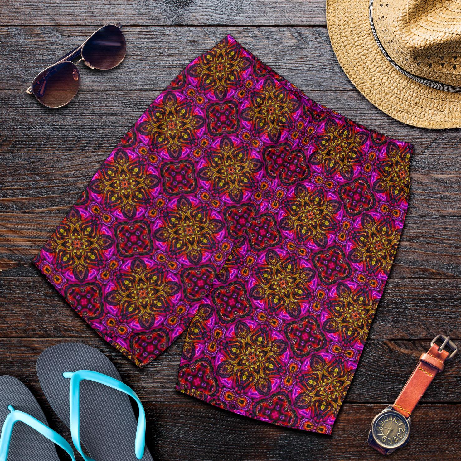 kaleidoscope Abstract Print Design Mens Shorts-JTAMIGO.COM