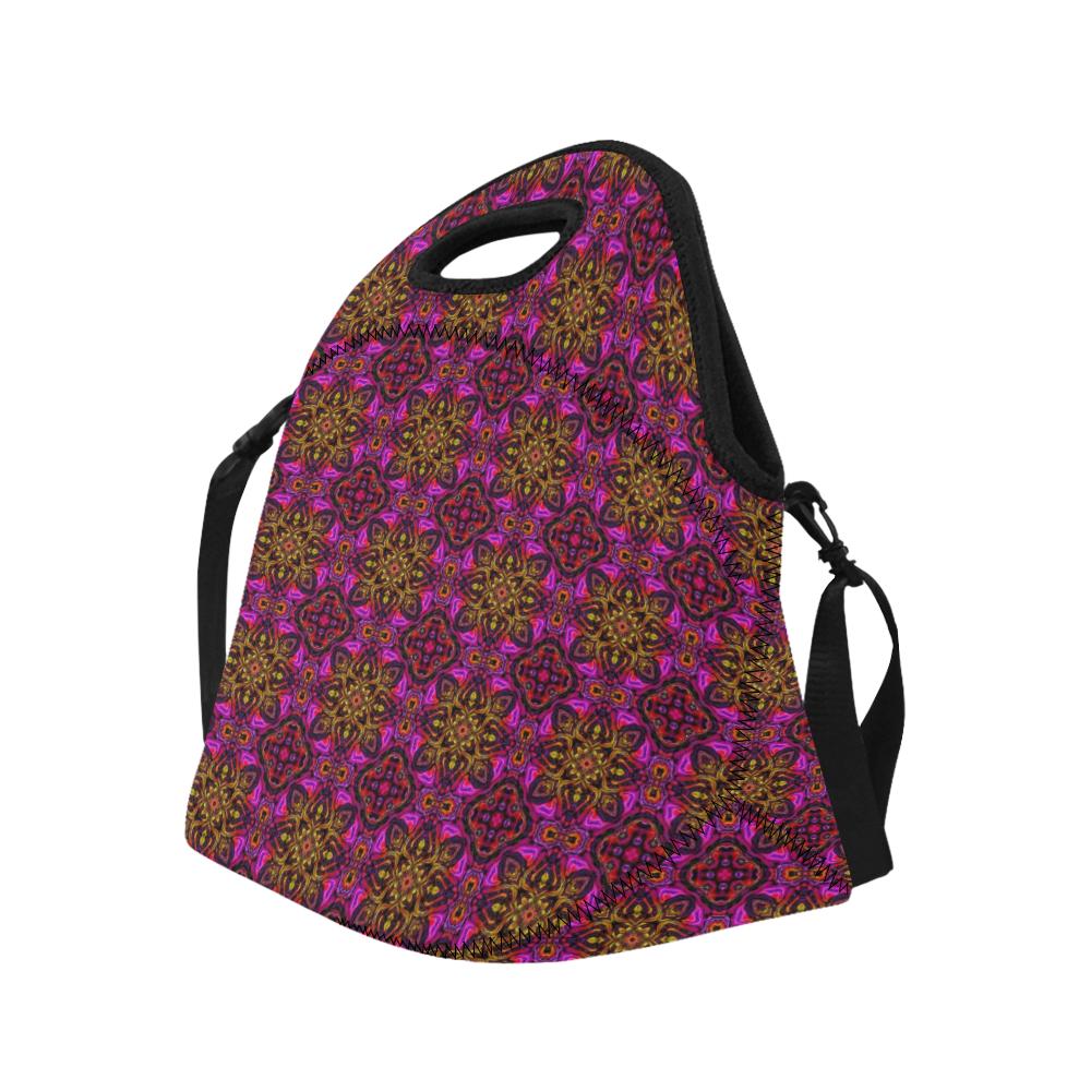 kaleidoscope Abstract Print Design Neoprene Lunch Bag (Model 1669)(Large)-JTAMIGO.COM