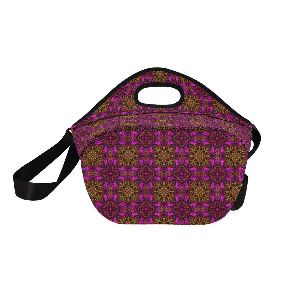 kaleidoscope Abstract Print Design Neoprene Lunch Bag (Model 1669)(Large)-JTAMIGO.COM
