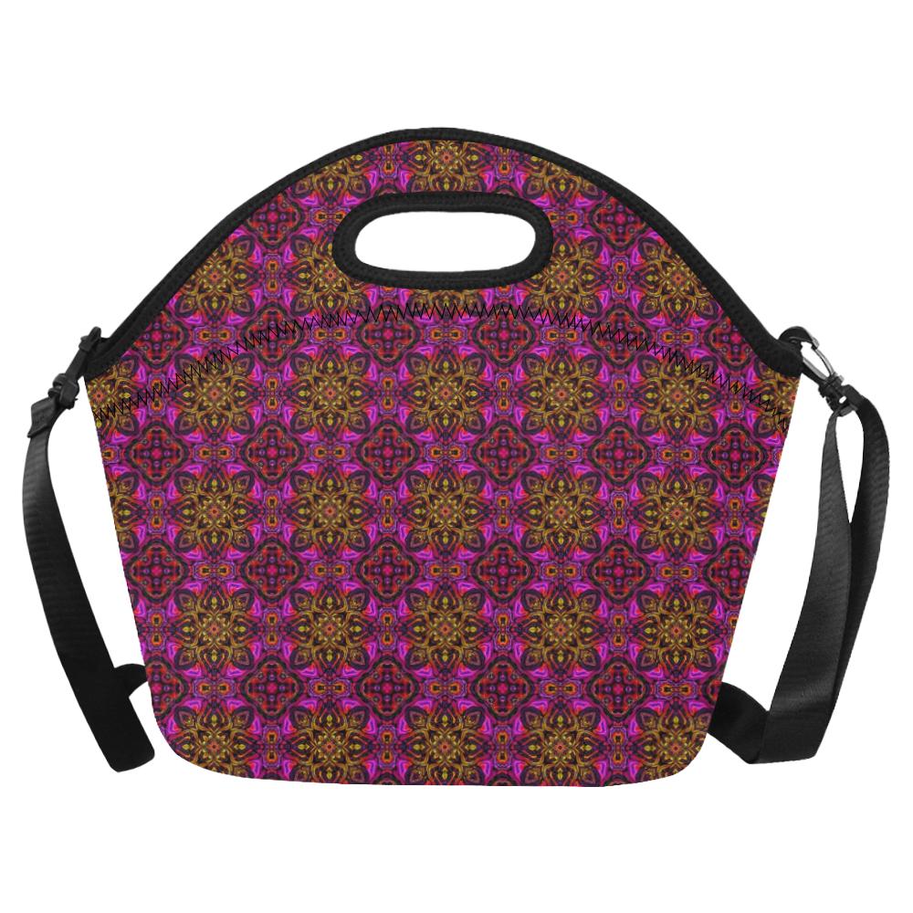 kaleidoscope Abstract Print Design Neoprene Lunch Bag (Model 1669)(Large)-JTAMIGO.COM
