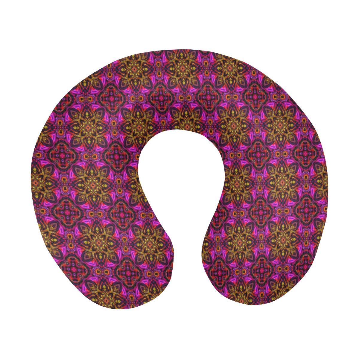 kaleidoscope Abstract Print Design U-Shaped Travel Neck Pillow-JTAMIGO.COM