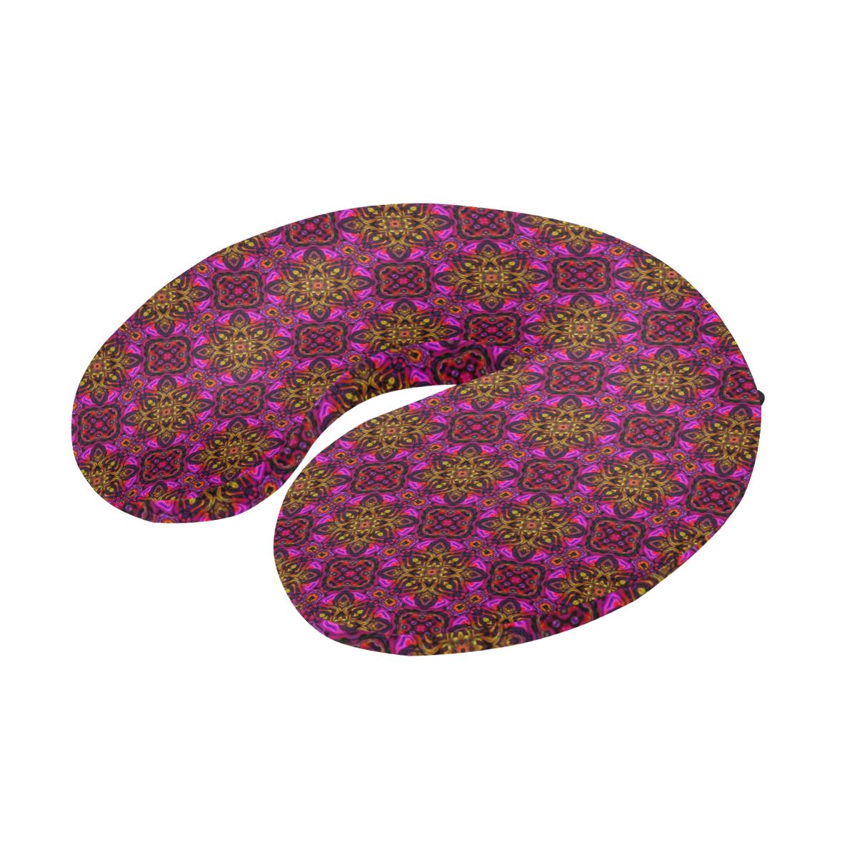 kaleidoscope Abstract Print Design U-Shaped Travel Neck Pillow-JTAMIGO.COM