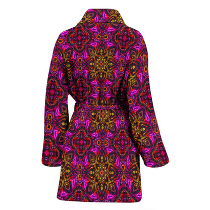 kaleidoscope Abstract Print Design Women Bath Robe-JTAMIGO.COM