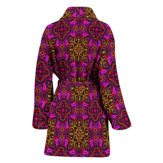 kaleidoscope Abstract Print Design Women Bath Robe-JTAMIGO.COM