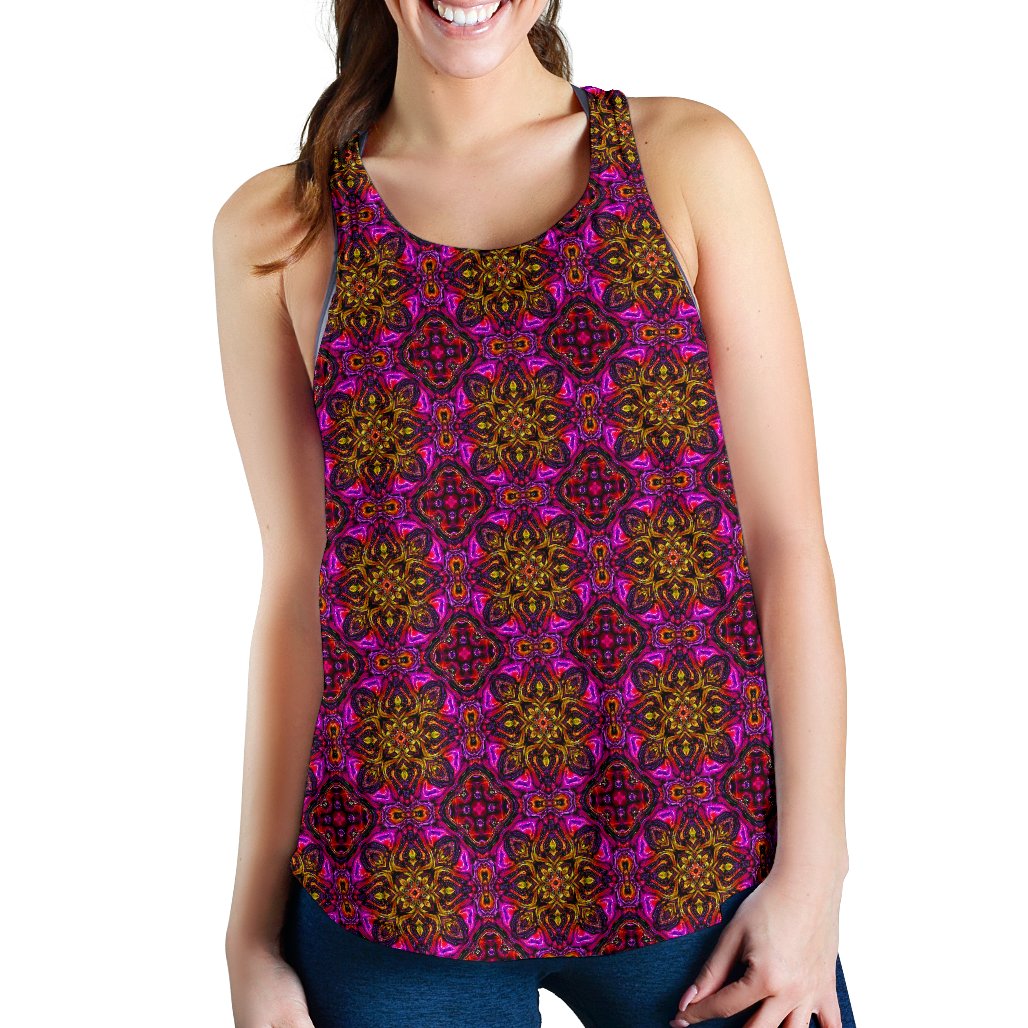 kaleidoscope Abstract Print Design Women Racerback Tank Top