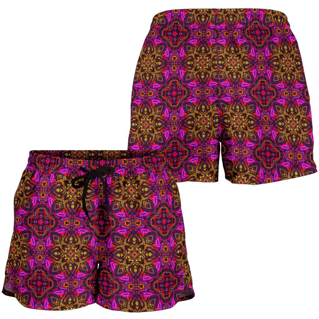 kaleidoscope Abstract Print Design Women Shorts-JTAMIGO.COM