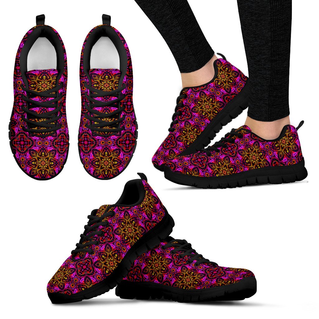 Kaleidoscope Abstract Print Design Women Sneakers Shoes