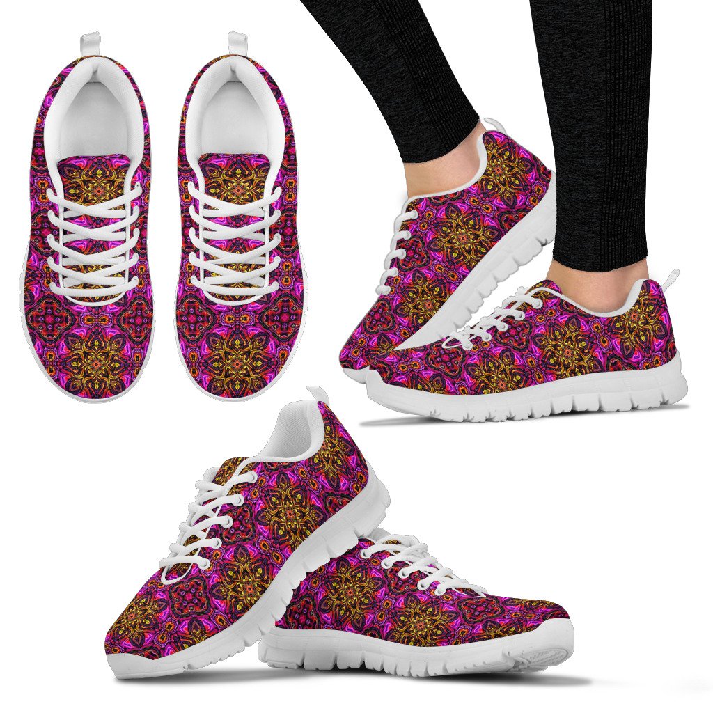 Kaleidoscope Abstract Print Design Women Sneakers Shoes