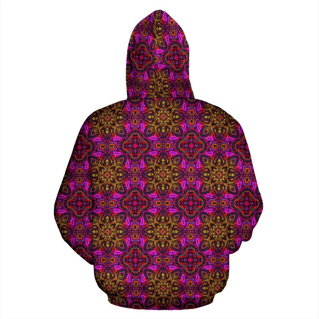 Kaleidoscope Abstract Print Design Zip Up Hoodie