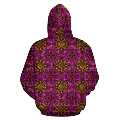 Kaleidoscope Abstract Print Design Zip Up Hoodie