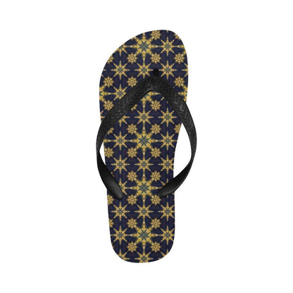 kaleidoscope Gold Print Design Flip Flops-JTAMIGO.COM