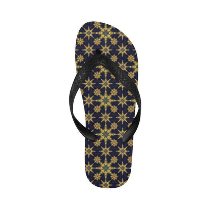 kaleidoscope Gold Print Design Flip Flops-JTAMIGO.COM