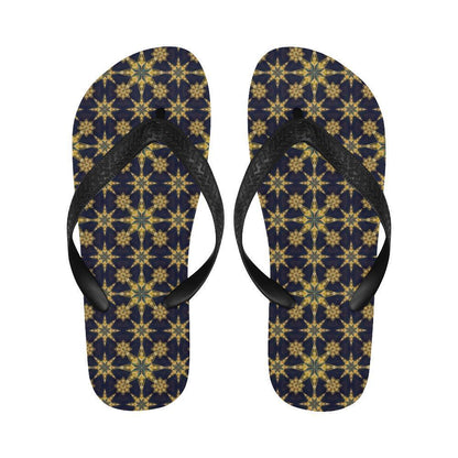 kaleidoscope Gold Print Design Flip Flops-JTAMIGO.COM