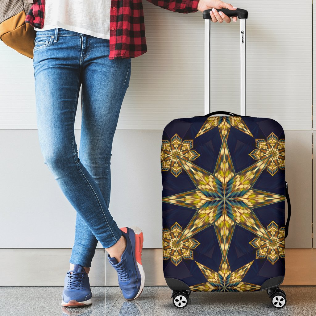 Kaleidoscope Gold Print Design Luggage Cover Protector