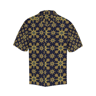 kaleidoscope Gold Print Design Men Aloha Hawaiian Shirt