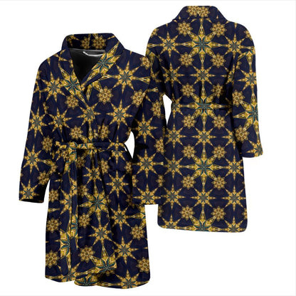 kaleidoscope Gold Print Design Men Bath Robe-JTAMIGO.COM