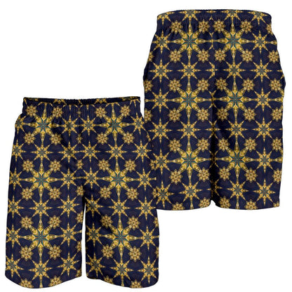 kaleidoscope Gold Print Design Mens Shorts-JTAMIGO.COM