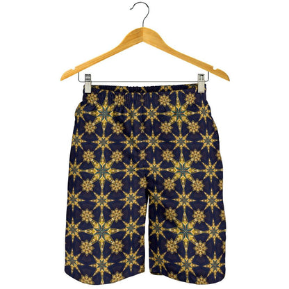 kaleidoscope Gold Print Design Mens Shorts-JTAMIGO.COM