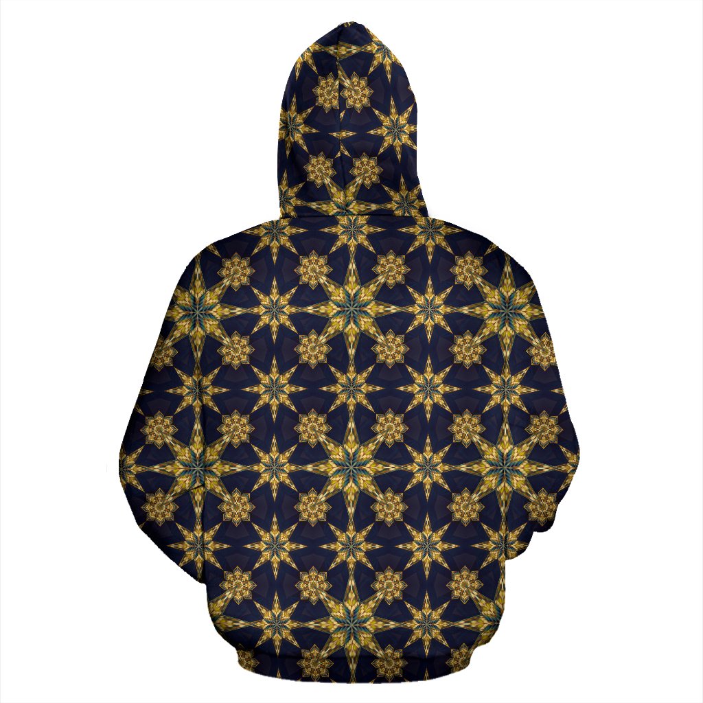 kaleidoscope Gold Print Design Pullover Hoodie