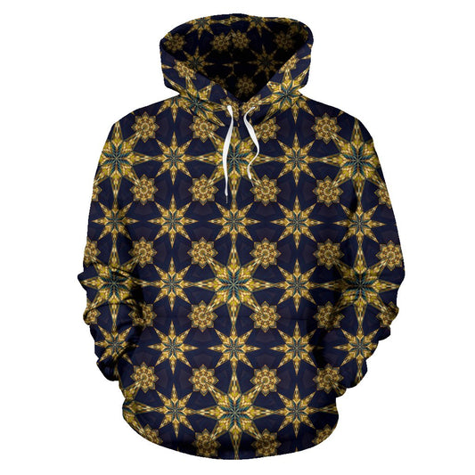 kaleidoscope Gold Print Design Pullover Hoodie
