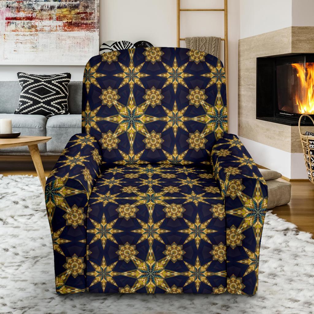 kaleidoscope Gold Print Design Single Sofa Slipcover -JTAMIGO.COM