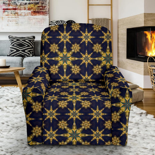 kaleidoscope Gold Print Design Single Sofa Slipcover -JTAMIGO.COM