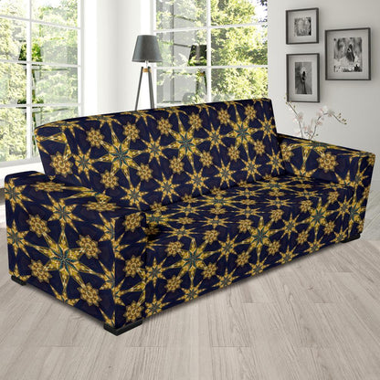 kaleidoscope Gold Print Design Sofa Slipcover-JTAMIGO.COM