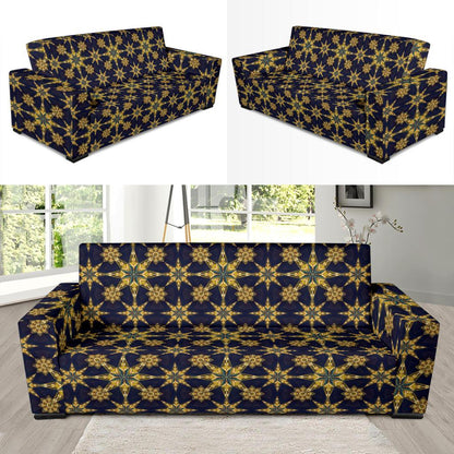 kaleidoscope Gold Print Design Sofa Slipcover-JTAMIGO.COM