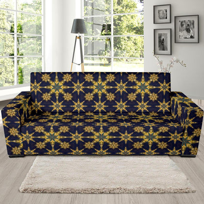 kaleidoscope Gold Print Design Sofa Slipcover-JTAMIGO.COM