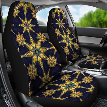 kaleidoscope Gold Print Design Universal Fit Car Seat Covers