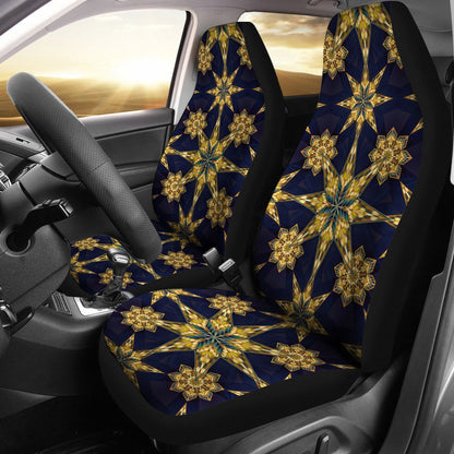 kaleidoscope Gold Print Design Universal Fit Car Seat Covers