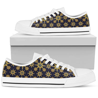 kaleidoscope Gold Print Design Women Low Top Shoes