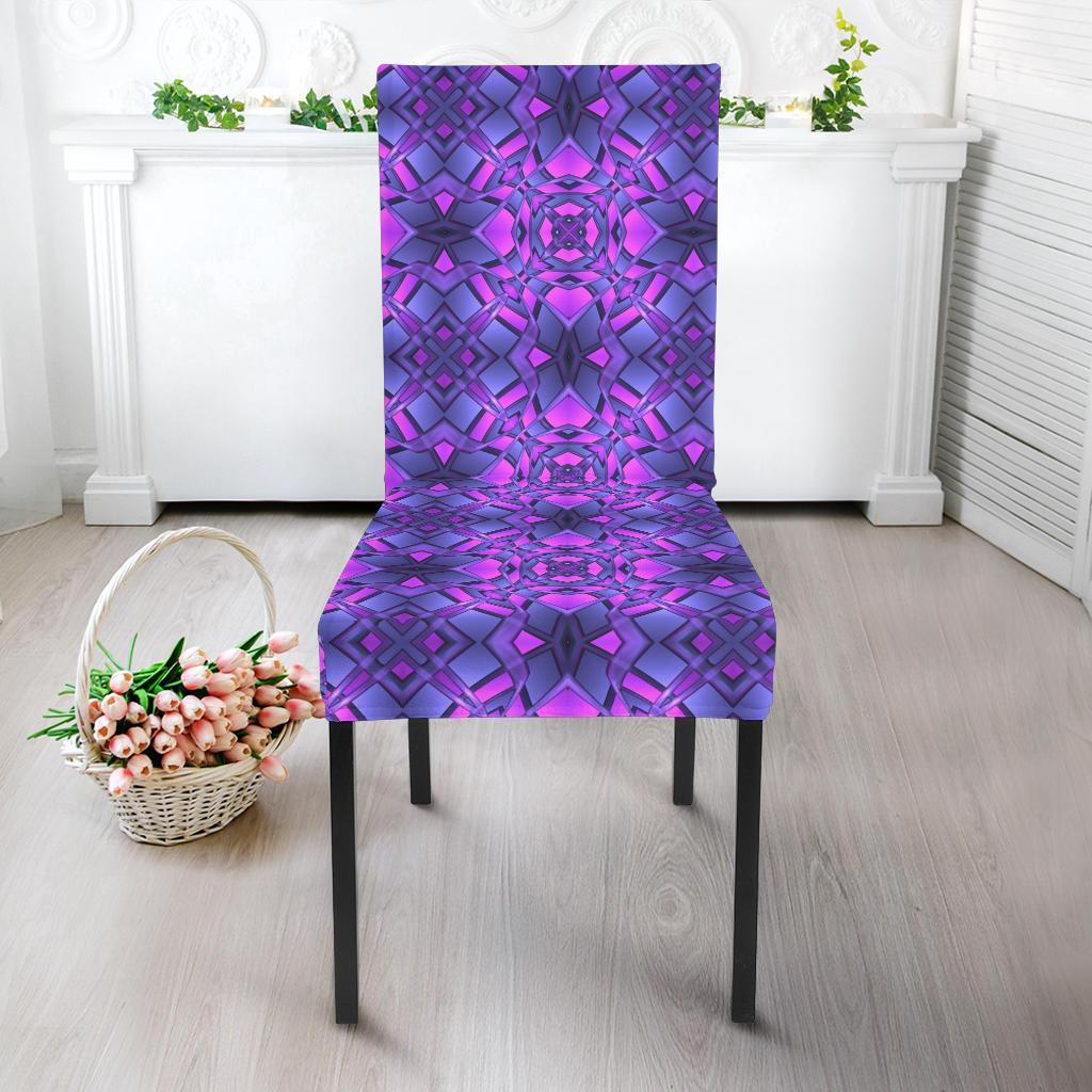 kaleidoscope Pattern Print Design Dining Chair Slipcover-JTAMIGO.COM