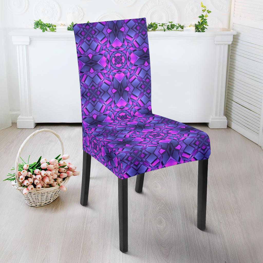 kaleidoscope Pattern Print Design Dining Chair Slipcover-JTAMIGO.COM