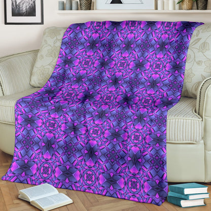 Kaleidoscope Pattern Print Design Fleece Blanket