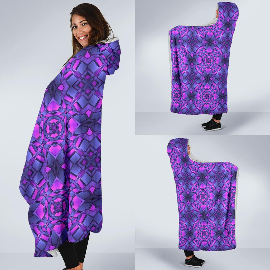 kaleidoscope Pattern Print Design Hooded Blanket-JTAMIGO.COM