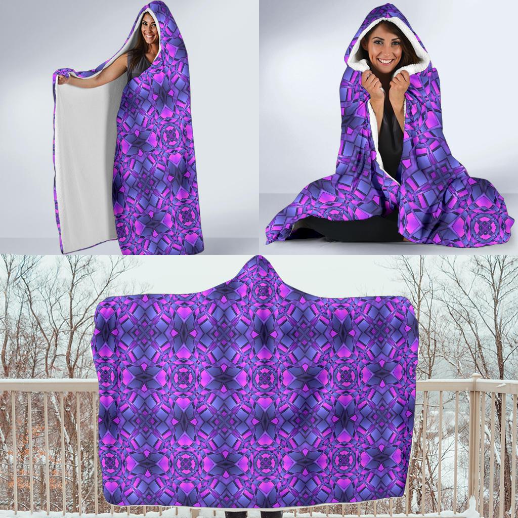 kaleidoscope Pattern Print Design Hooded Blanket-JTAMIGO.COM