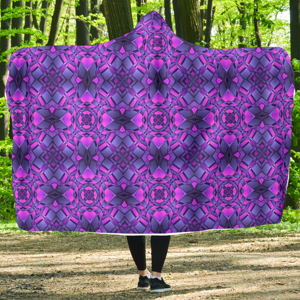 kaleidoscope Pattern Print Design Hooded Blanket-JTAMIGO.COM