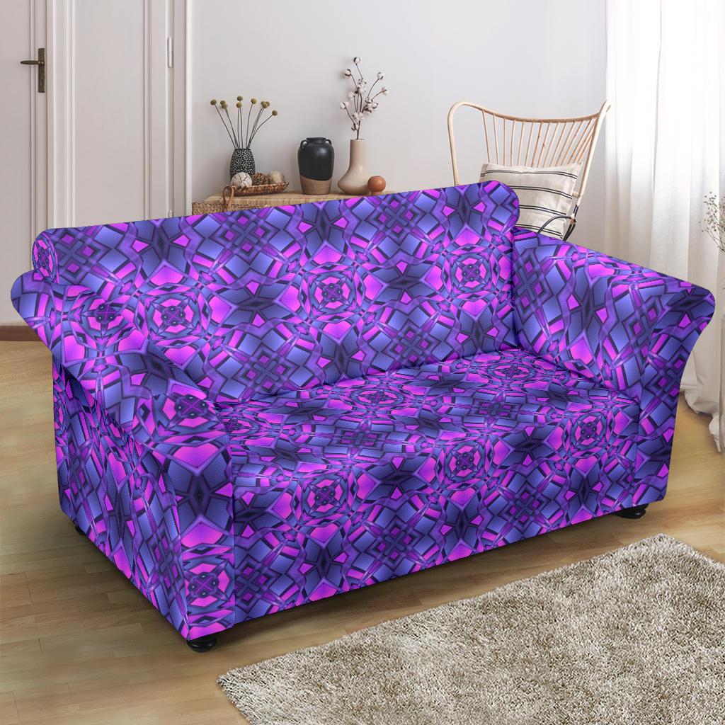 kaleidoscope Pattern Print Design Loveseat Slipcover-JTAMIGO.COM