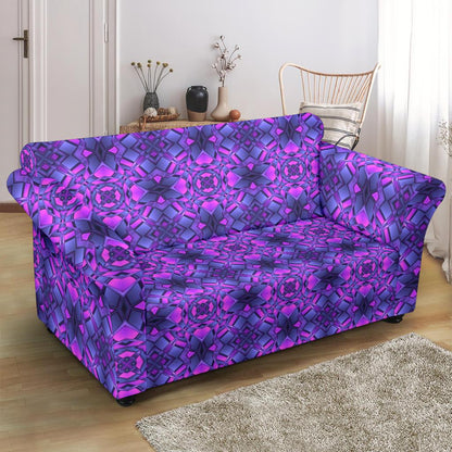 kaleidoscope Pattern Print Design Loveseat Slipcover-JTAMIGO.COM