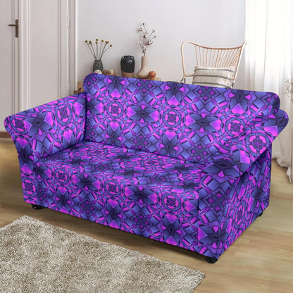kaleidoscope Pattern Print Design Loveseat Slipcover-JTAMIGO.COM