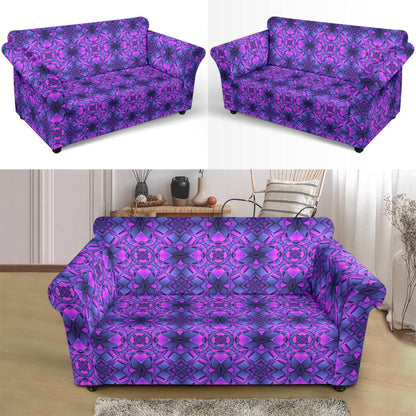 kaleidoscope Pattern Print Design Loveseat Slipcover-JTAMIGO.COM