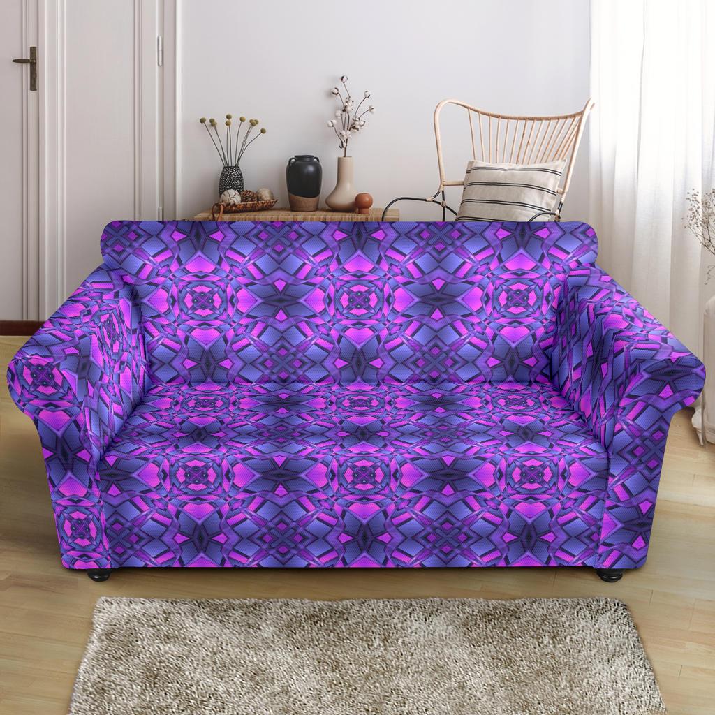 kaleidoscope Pattern Print Design Loveseat Slipcover-JTAMIGO.COM